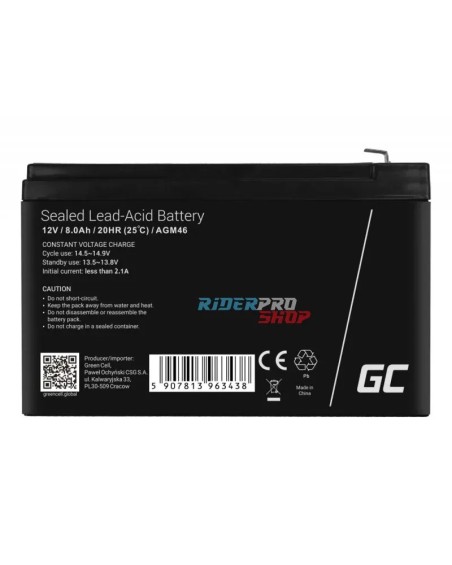 Batterie  12V 8Ah pour Mini Moto et Mini Quad - Battery 12V 8Ah for Mini Bike and Mini Quad