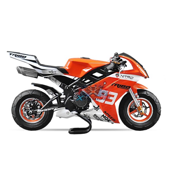Pocket bike 49cc dla dzieci 40 km/h od 6 lat Tribo