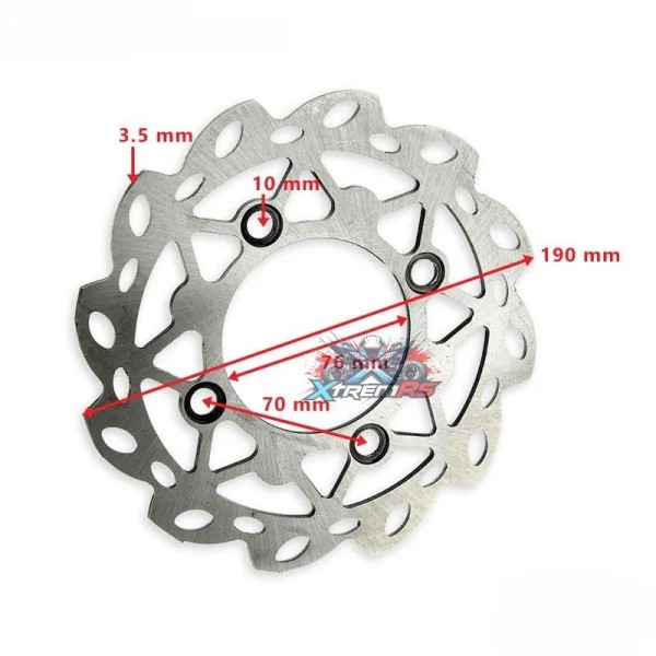 Disco freno dirt bike 190mm spessore 3,5mm XtremRS