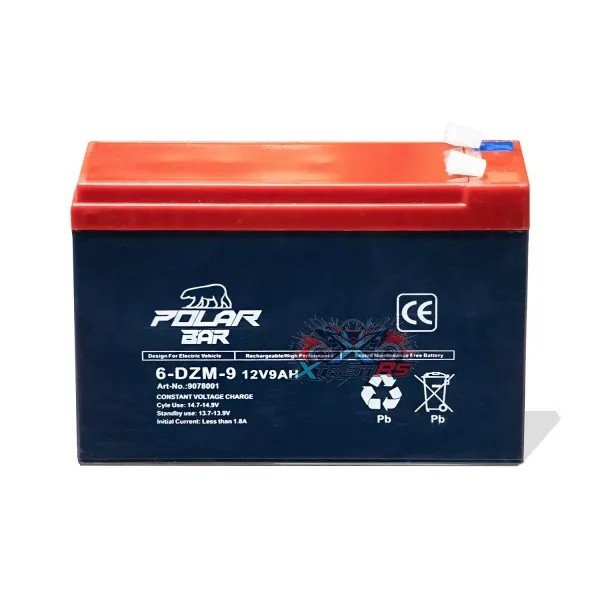 Polar Bär 12 V 9 Ah AGM akkumulátor gyerek elektromos járművekhez